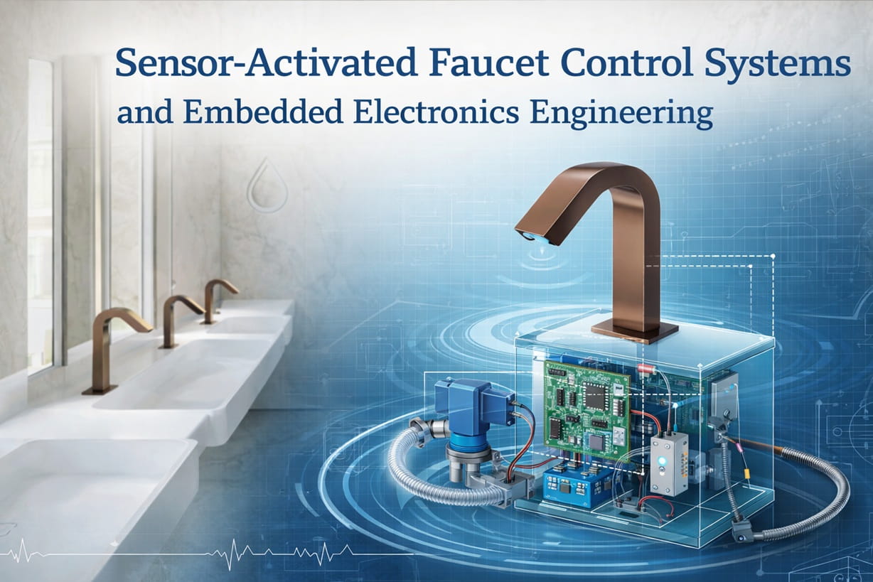 Infrared sensor commercial faucet embedded control system with solenoid valve