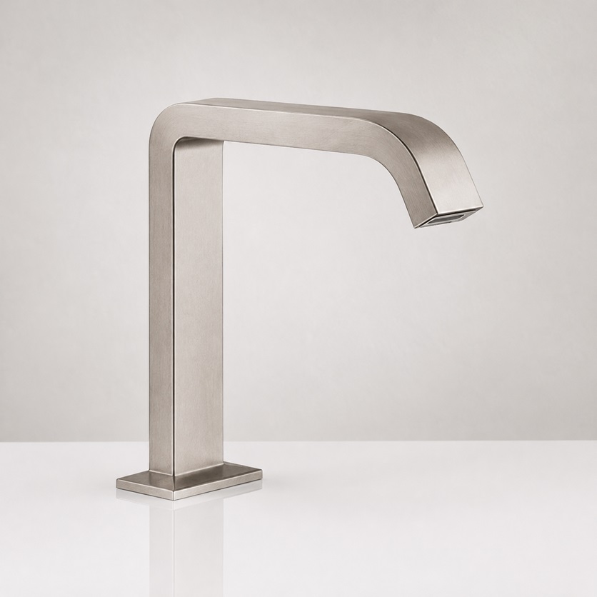 BathSelect Hands Free Commercial Automatic Bathroom Sink Faucet Brushed Nickel