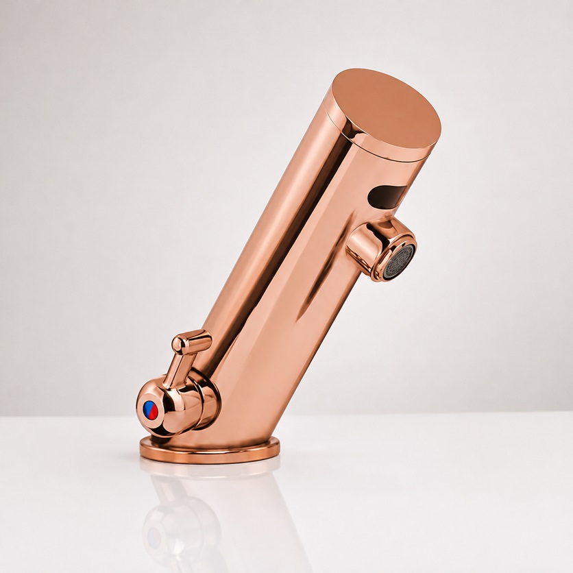 BathSelect Leo Rose Gold Thermostatic Automatic Commercial Sensor Faucet