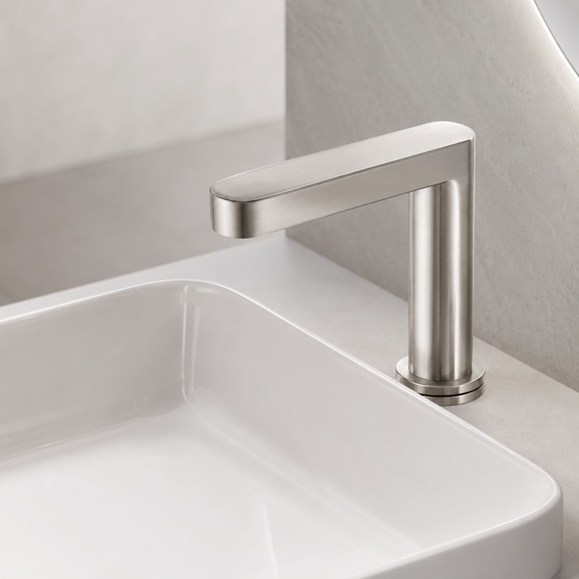 BathSelect Touchless Commercial Brushed Nickel Motion Sensor Faucet