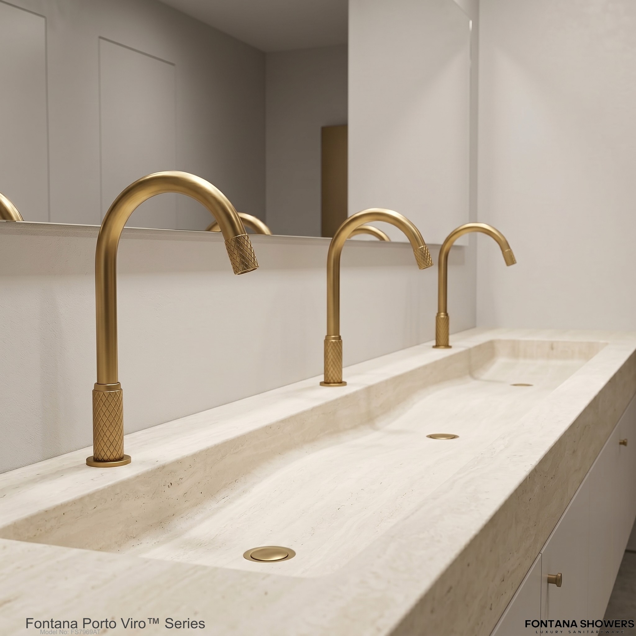 Fontana Commercial Brushed Gold Touchless Automatic Sensor Hands Free Faucet