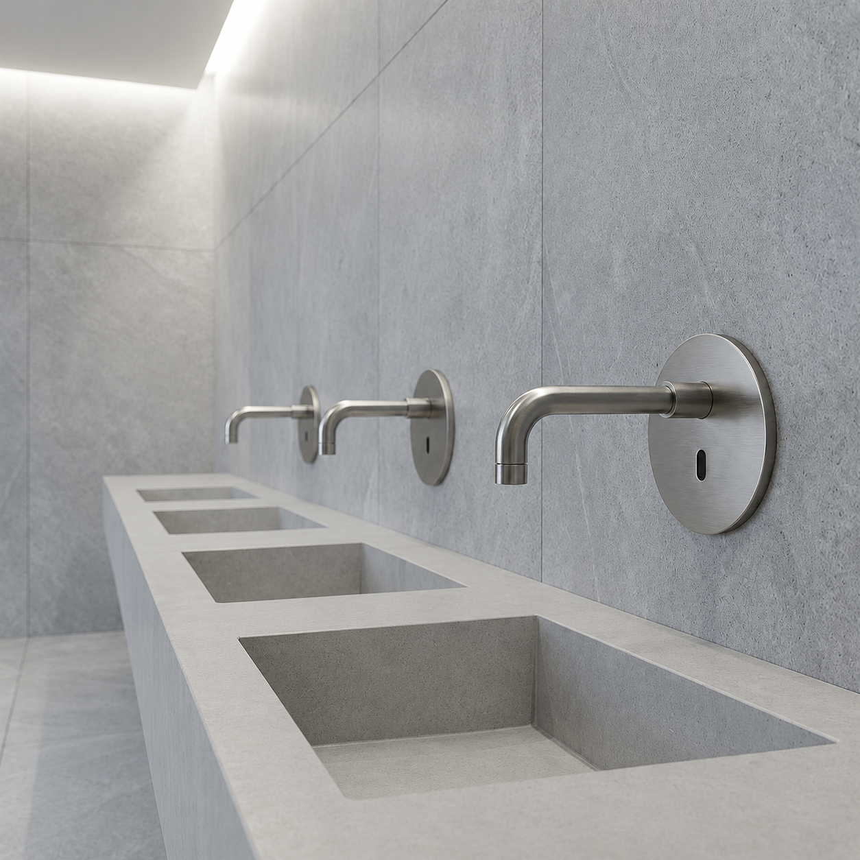 BathSelect Chrome Wall Mount Commercial Sensor Faucet
