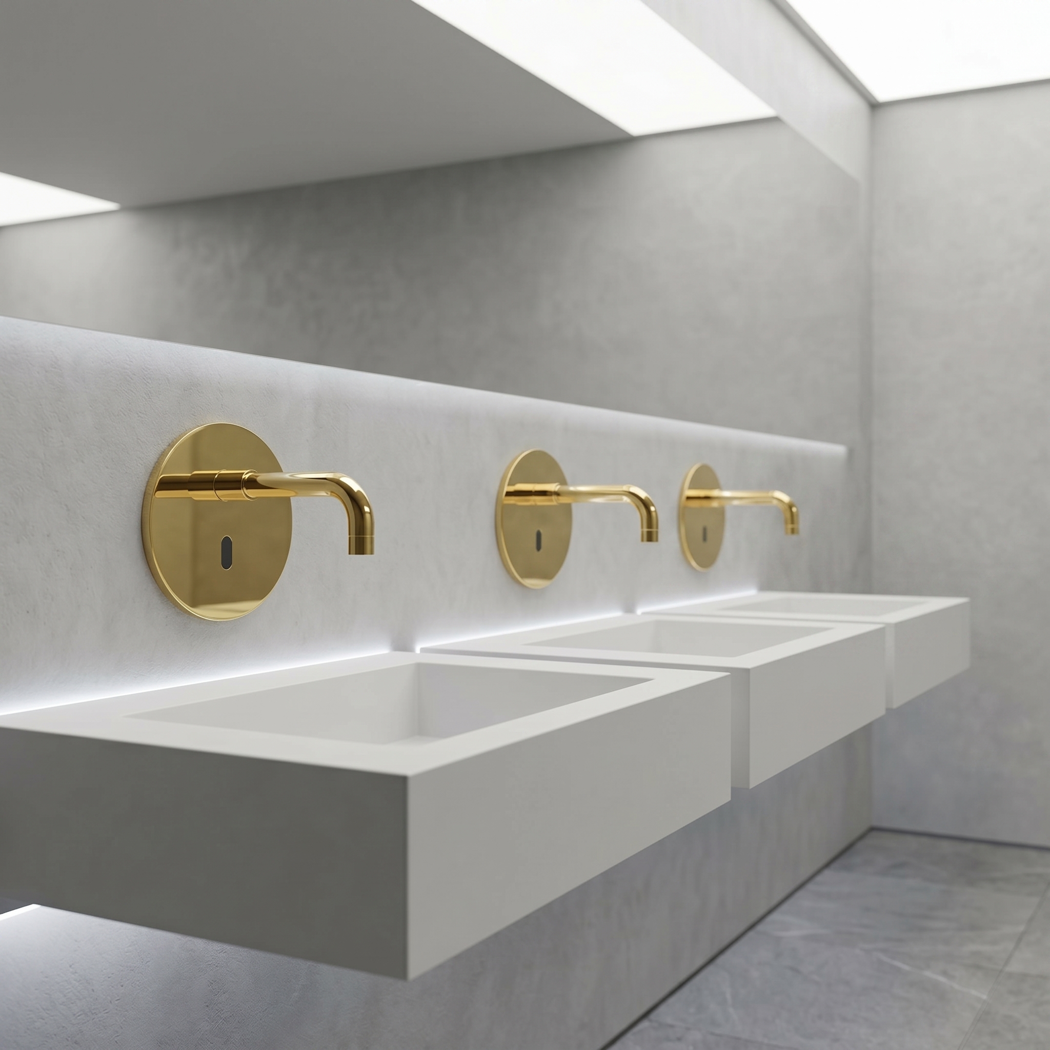 Fontana Commercial Brushed Gold Touchless Automatic Sensor Hands Free Faucet