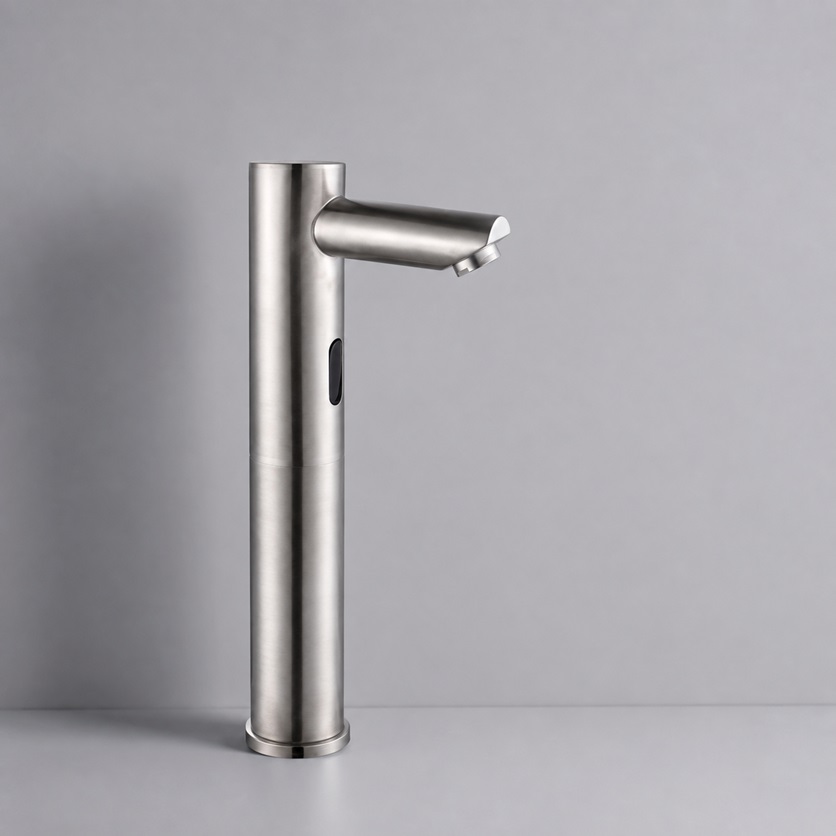 Fontana Tall Brushed Nickel Touchless Faucet with Commercial Vessel Sink