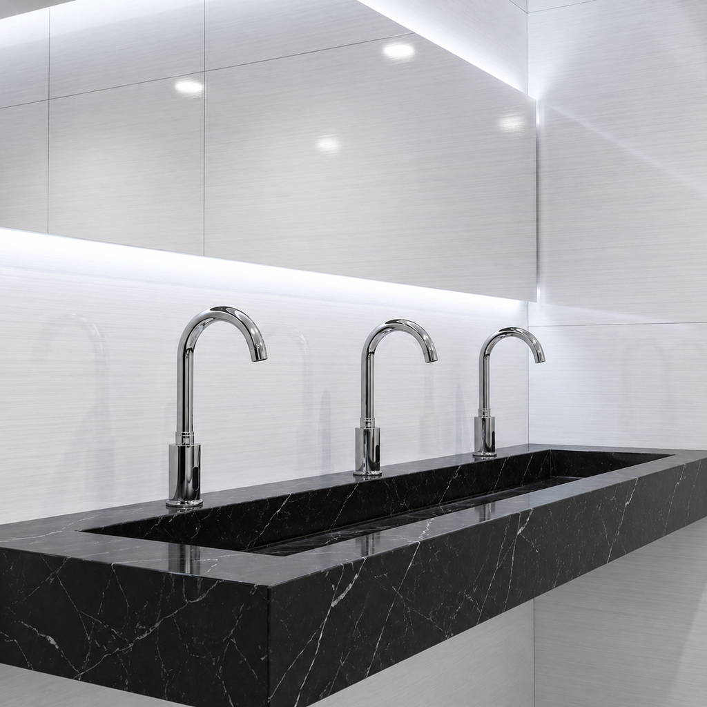 Automatic commercial sensor faucet with integrated touchless activation